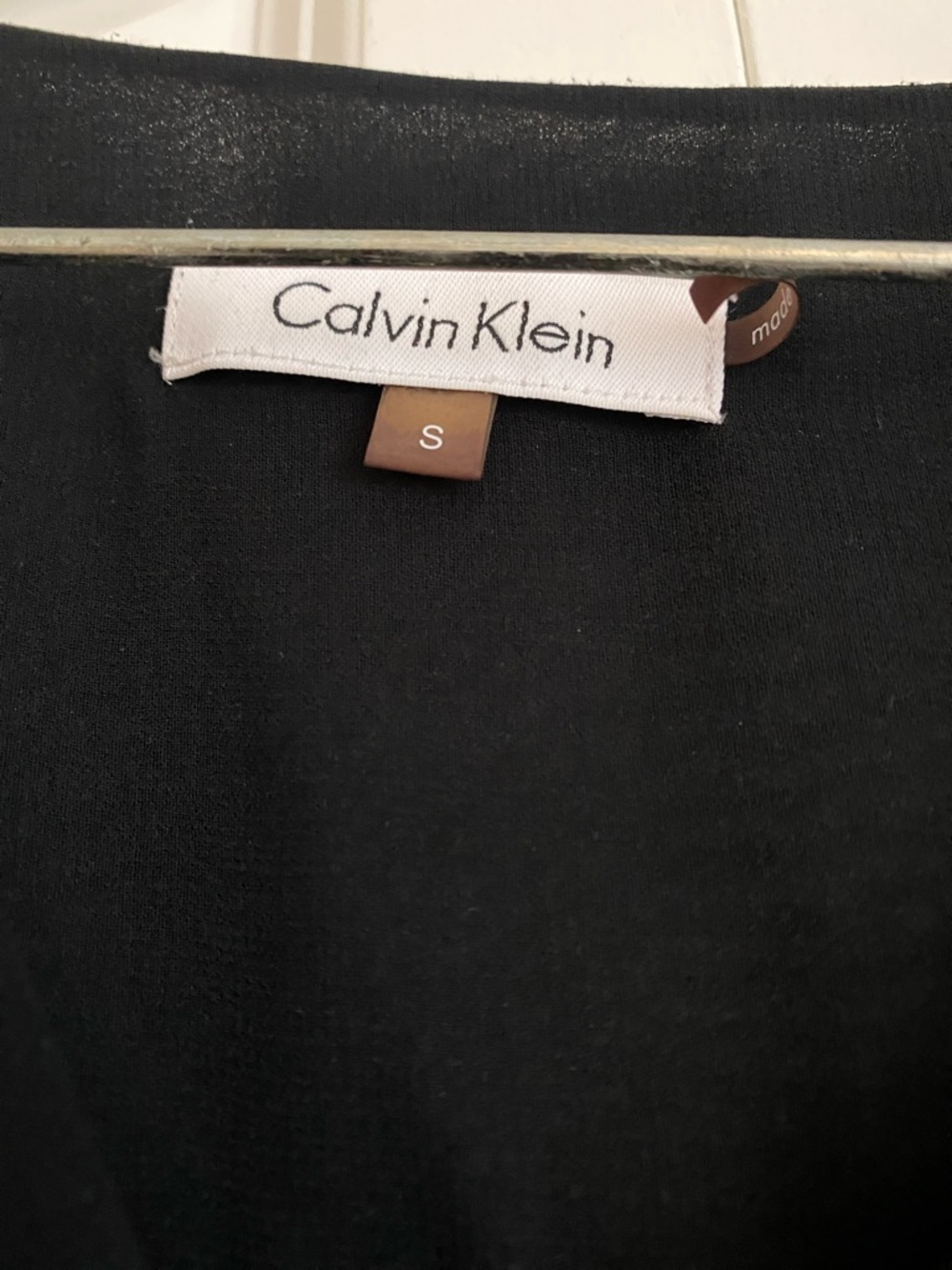 Calvin Klein Black Sheer Roll-Tab Blouse - Picture 3 of 7